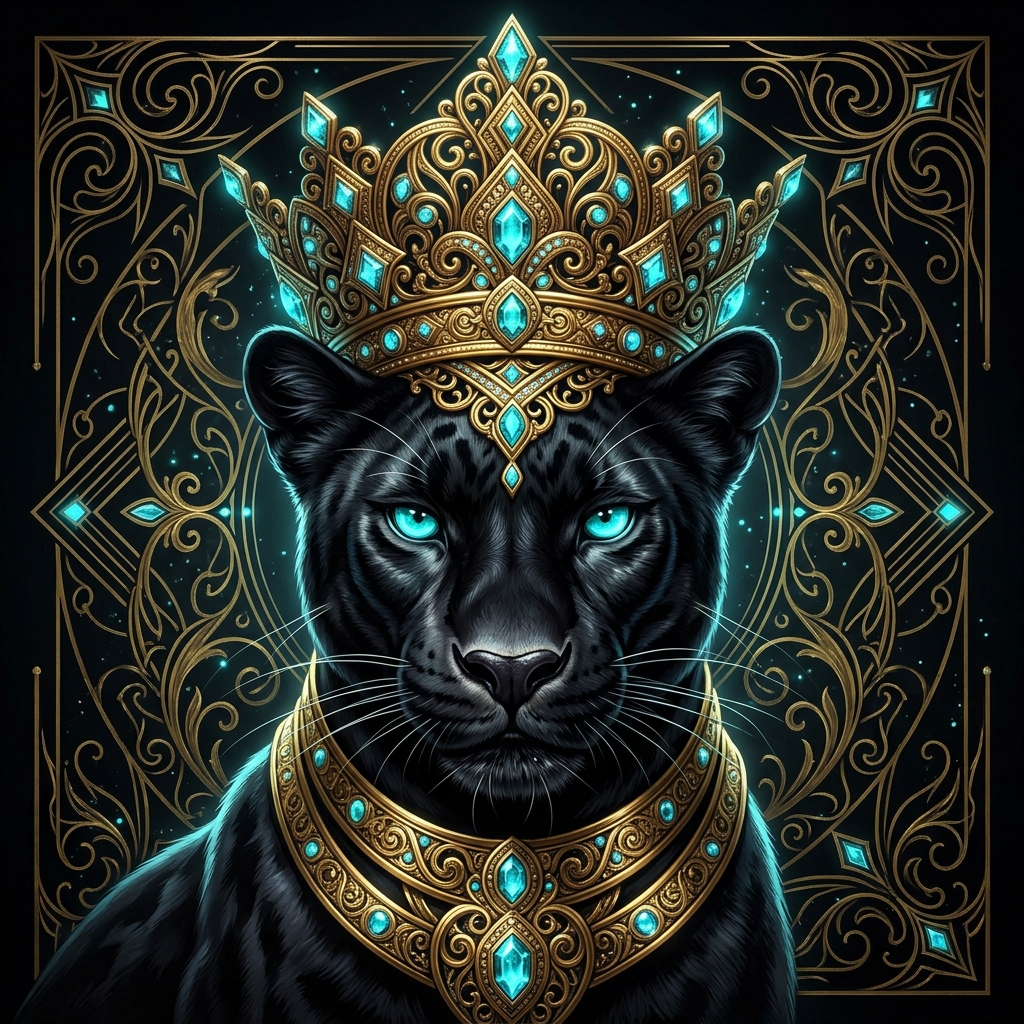 METANOIA — Crowned Black Panther Queen Mascot