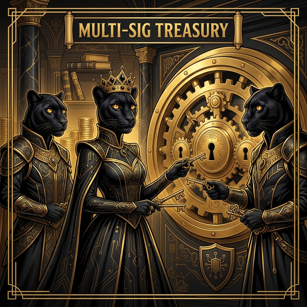 METANOIA Multi-Sig Treasury — Black Panther Queen & King at Vault