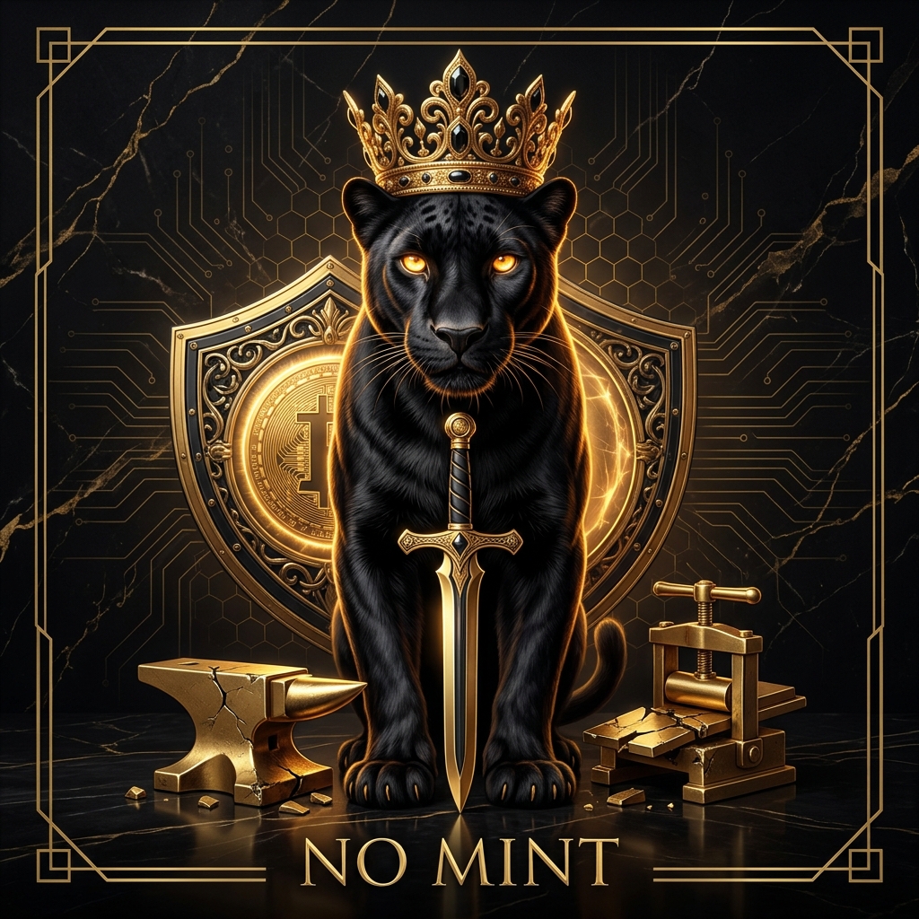 METANOIA No Mint — Crowned Black Panther Queen Guarding Coin Vault